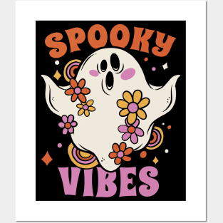 Retro Spooky Vibes // Cute Halloween Ghost Posters and Art